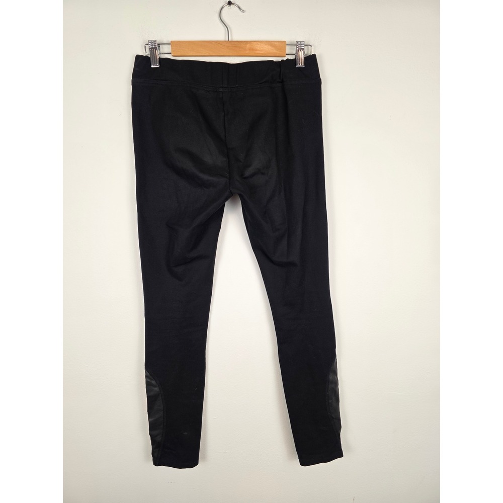 Pete & Greta Johnny Was Black Moto Leggings Pants S Faux Leather Knee Stretchy - Picture 2 of 8